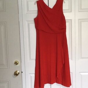 Red Sleeveless V-Neck Women's Dress